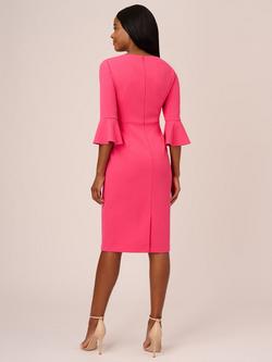 Adrianna Papell Bell Sleeve Tie Front Midi Dress - view 2, Camellia