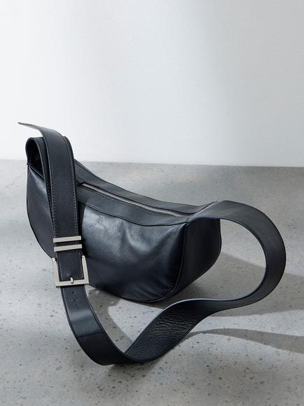Mint Velvet Leather Sling Bag, Black, Black