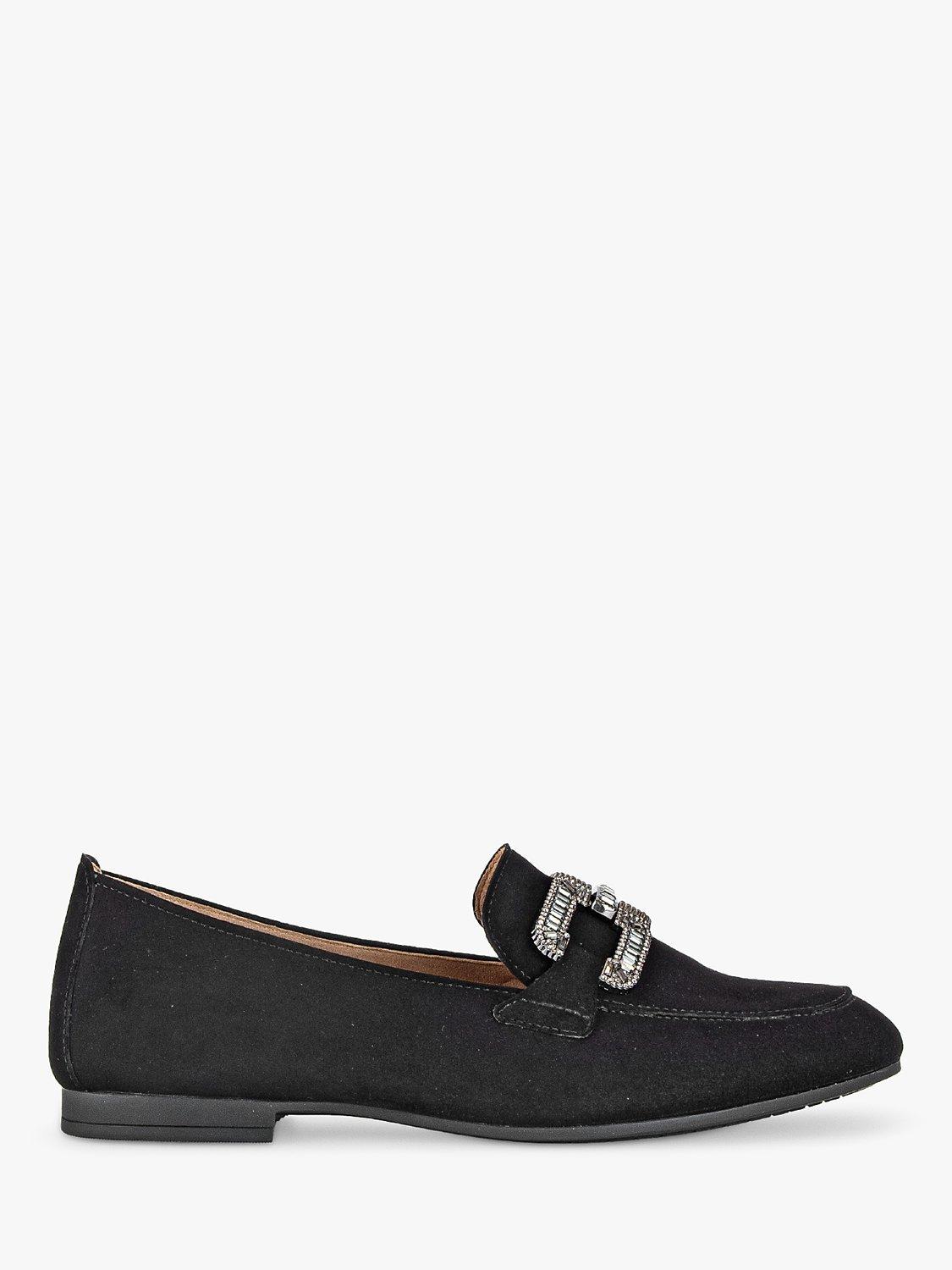 Gabor Jackie Diamante Buckle Loafers, Black