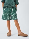 John Lewis Kids' Palm Leaf Print Jersey Shorts, Green