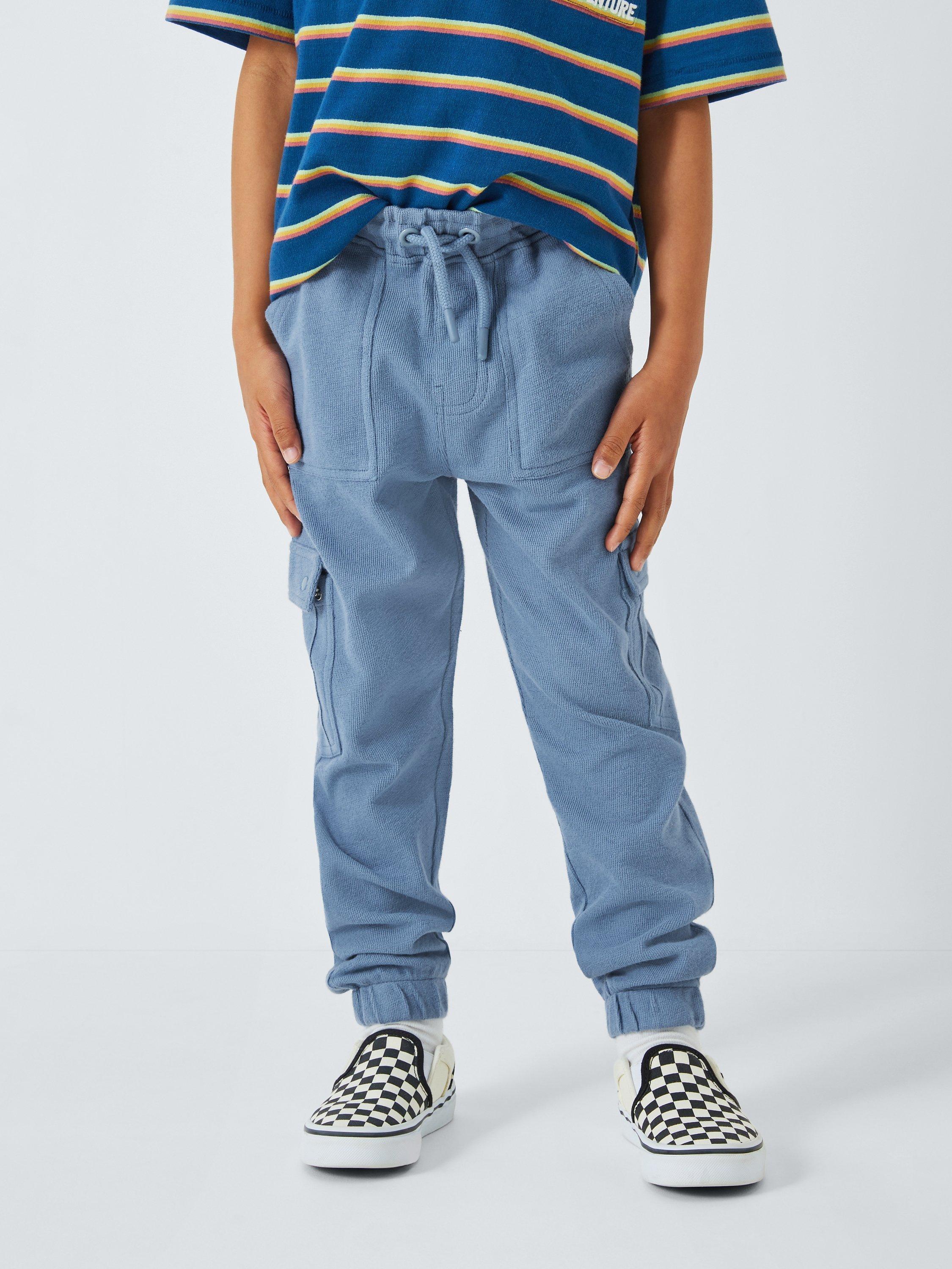 John Lewis Kids' Cargo Jersey Joggers, Blue