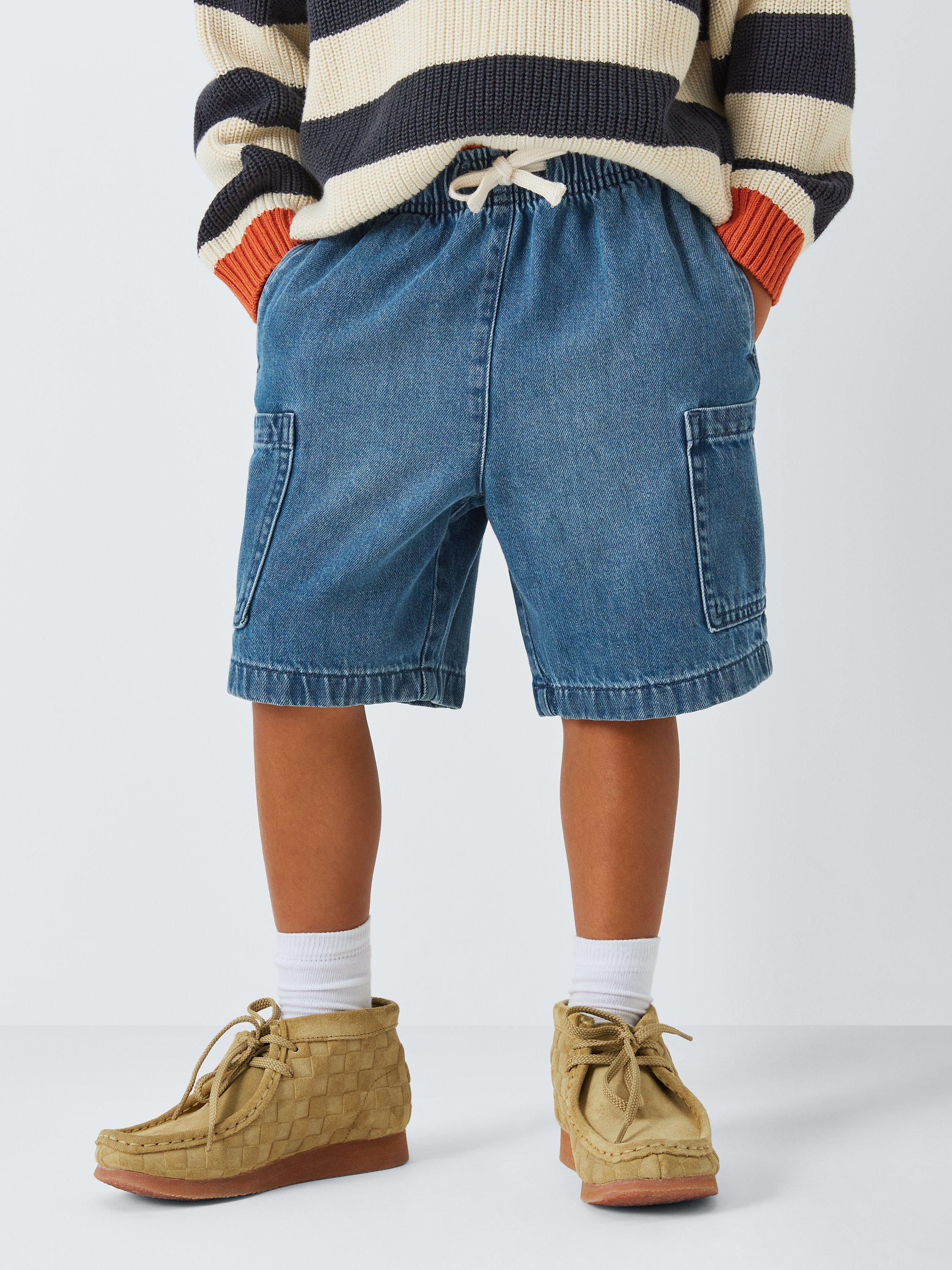 John Lewis ANYDAY Kids' Denim Cargo Shorts, Blue