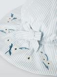 John Lewis Heirloom Collection Baby Floral Stripe Hat, Blue