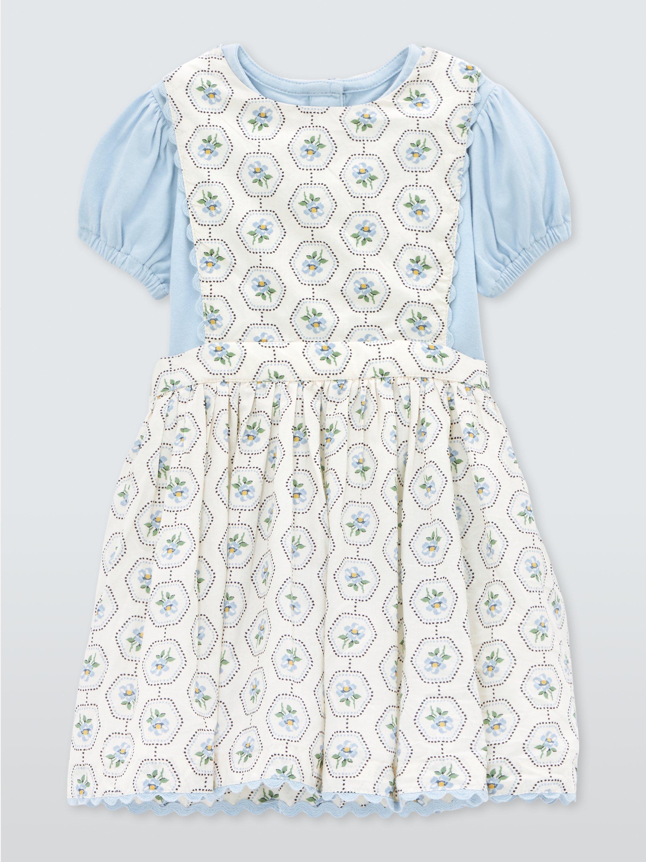 Product image 1 of 3, which shows John Lewis Heirloom Collection Baby Floral Pinny and Blouse Set, Multi, 3-4 years