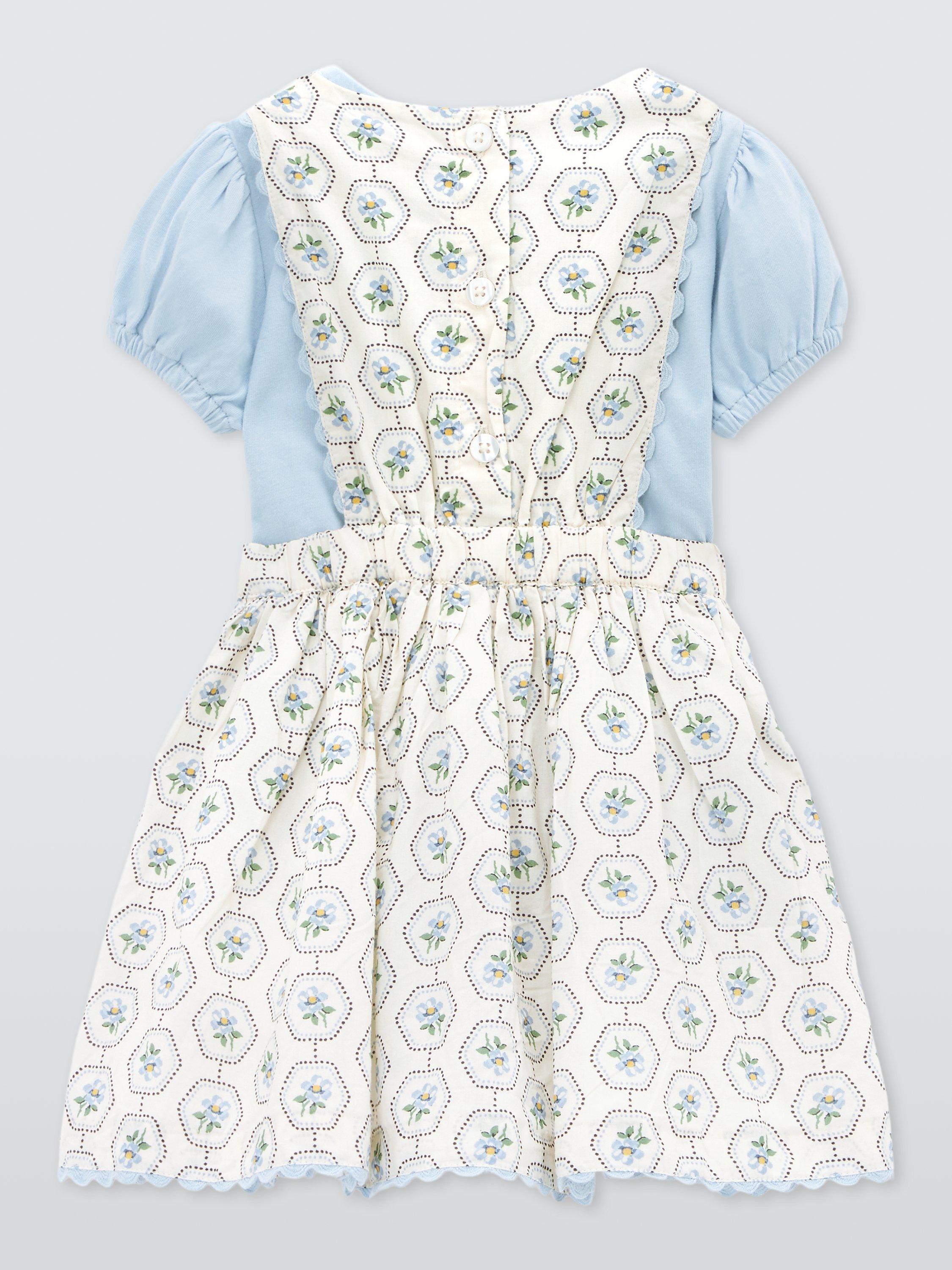 Product image 2 of 3, which shows John Lewis Heirloom Collection Baby Floral Pinny and Blouse Set, Multi, 3-4 years