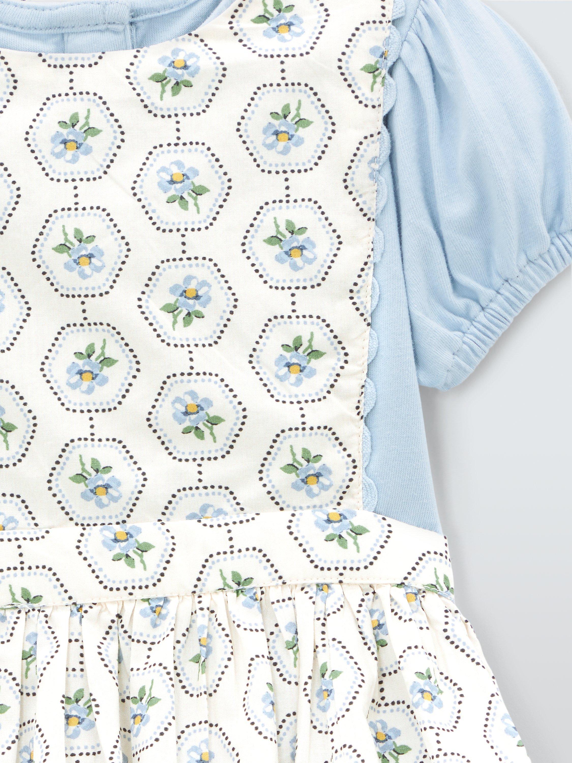 Product image 3 of 3, which shows John Lewis Heirloom Collection Baby Floral Pinny and Blouse Set, Multi, 3-4 years