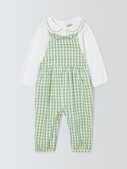John Lewis Heirloom Collection Baby Blouse & Embroidered Gingham Dungarees, 