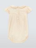 John Lewis Heirloom Collection Baby Cotton Textured Romper, Natural Sand