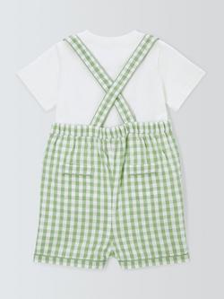 John Lewis Heirloom Collection Baby T-Shirt and Gingham Short Dungarees Set - view 2, 