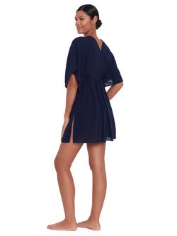 Lauren Ralph Lauren Crinke Adjustable Side Tie Logo Tunic, Dark Navy - view 2, Dark Navy