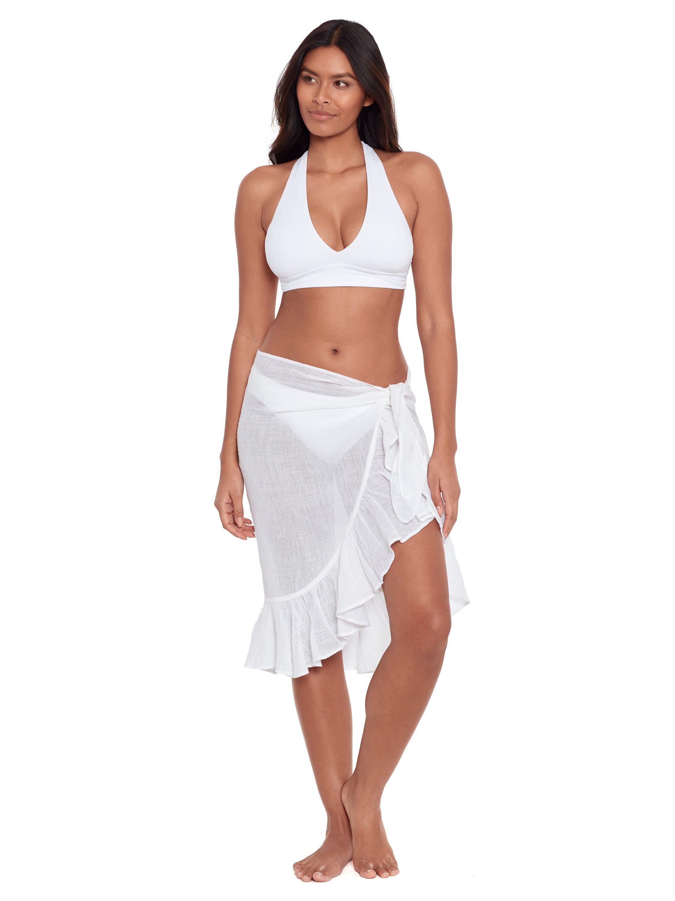 Lauren Ralph Lauren Organic Cotton and Linen Ruffle Pareo