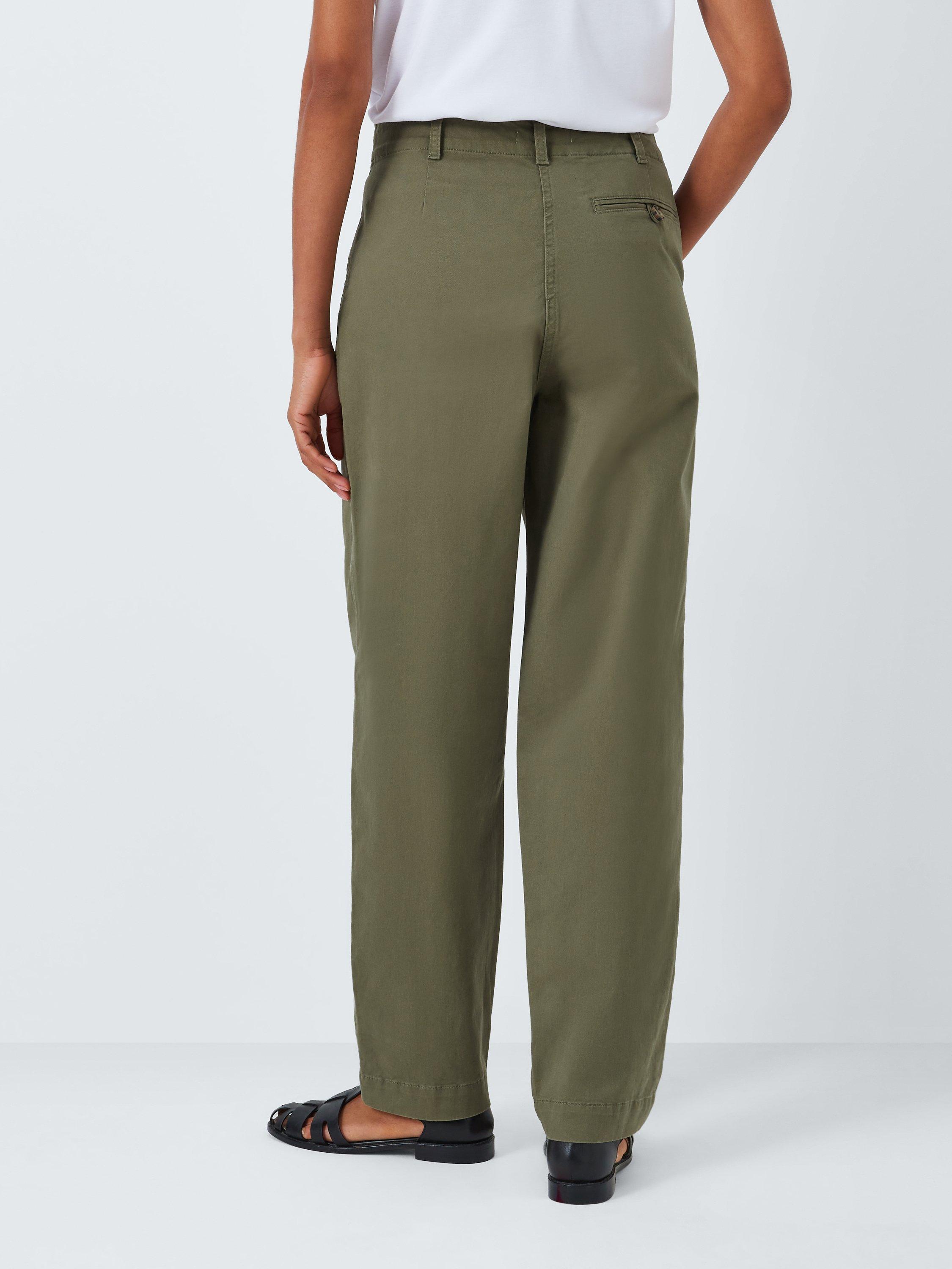 John Lewis Tapered Cotton Blend Chino Trousers, Khaki