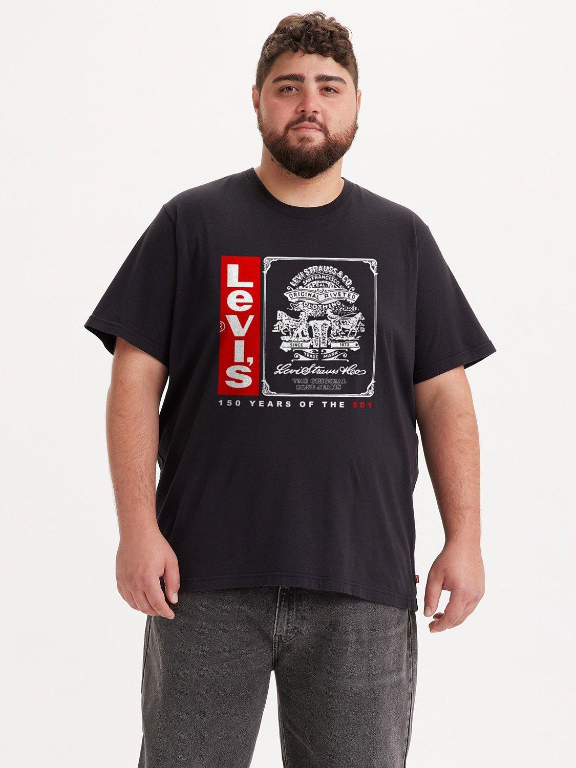Levi's Big & Tall Short Sleeve Relaxed Fit T-Shirt, Black/Multi