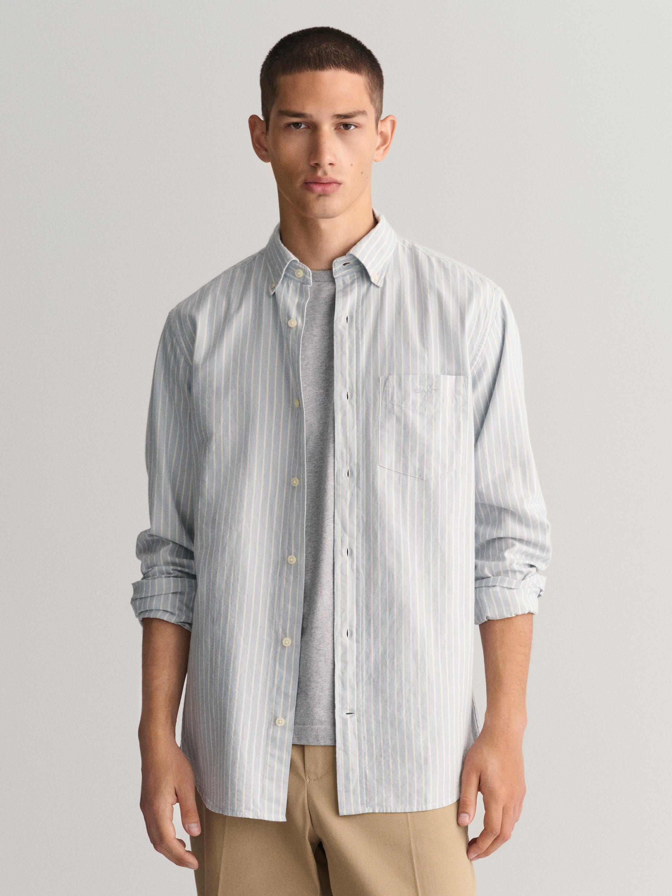GANT Regular Oxford Stripe Shirt, Stormy Sea