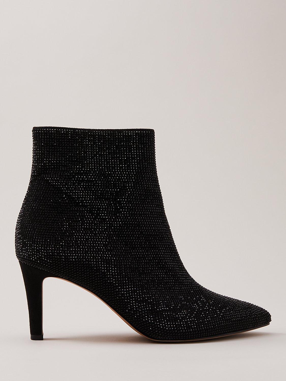 Phase Eight Sparkly Ankle Boots Black