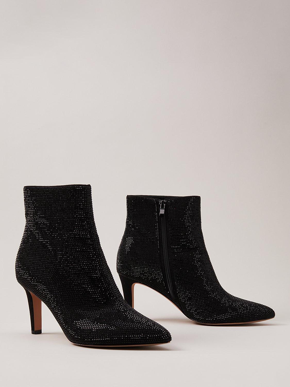 Phase Eight Sparkly Ankle Boots Black