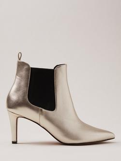 Phase Eight Metallic Leather Ankle Boots, Gold, Gold