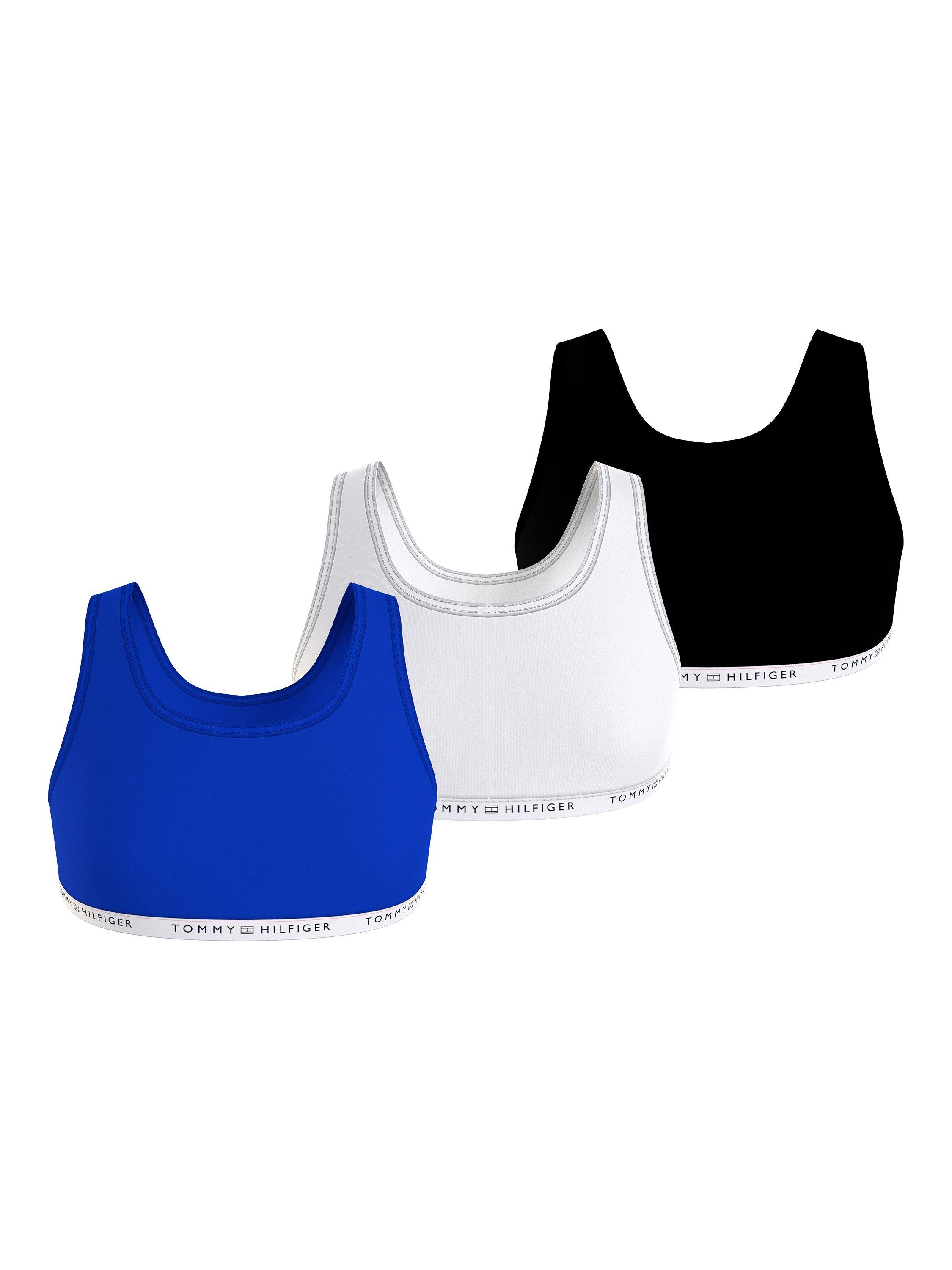 Tommy Hilfiger Kids' Original Bralette, Pack of 3, Blue/Multi