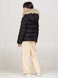 Tommy Hilfiger Kids' Fur Hood Puffer Jacket, Black