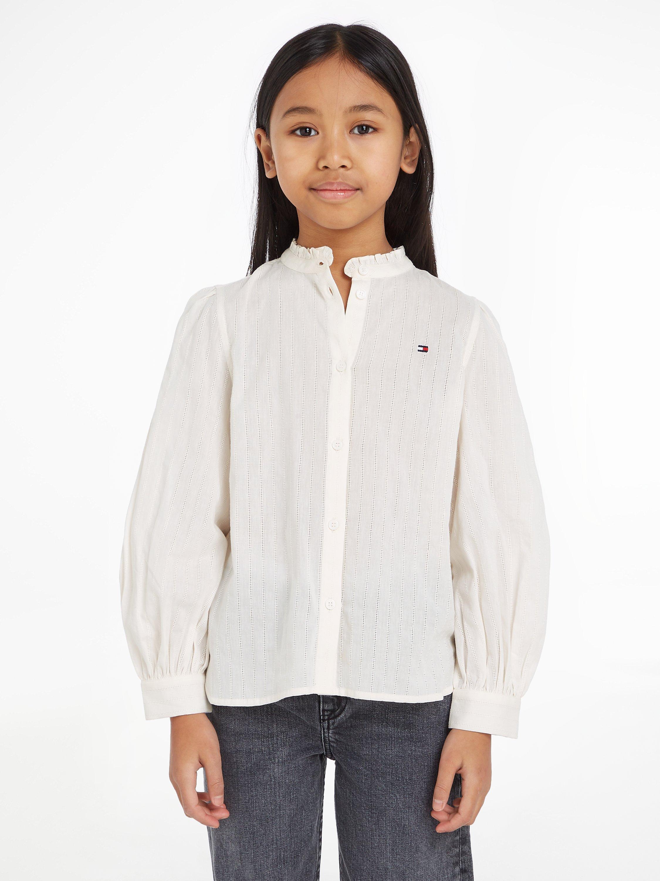 Tommy Hilfiger Kids' Frill Collar Shirt, Ancient White