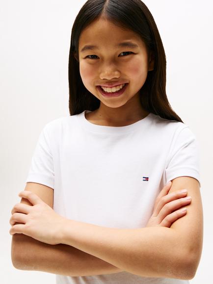Tommy Hilfiger Kids' Cotton Short Sleeve T-Shirt, Pack of 2 - view 2, White/Light Pink