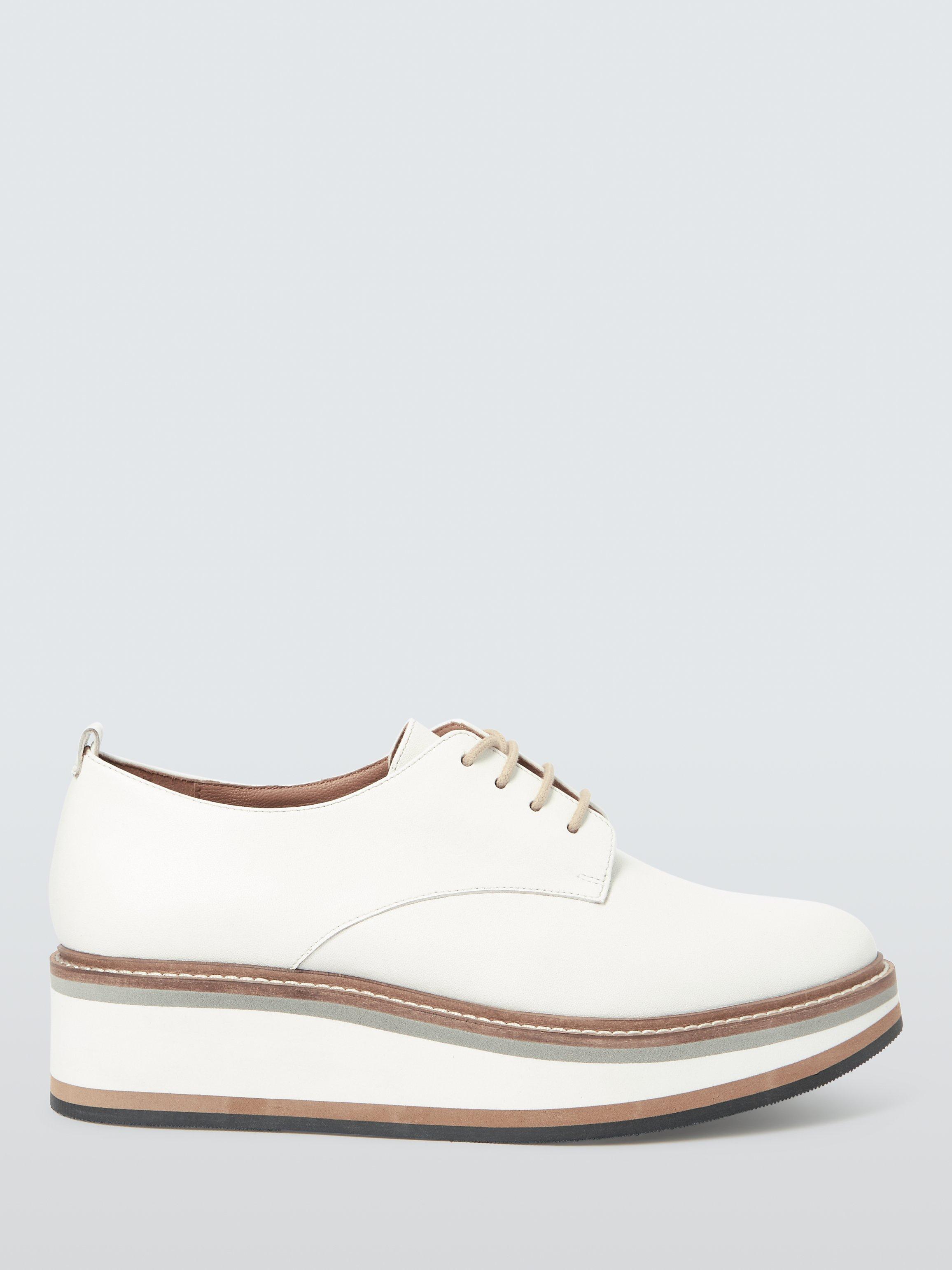 John Lewis Elisha Leather Chunky Slip On Brogues, Off White