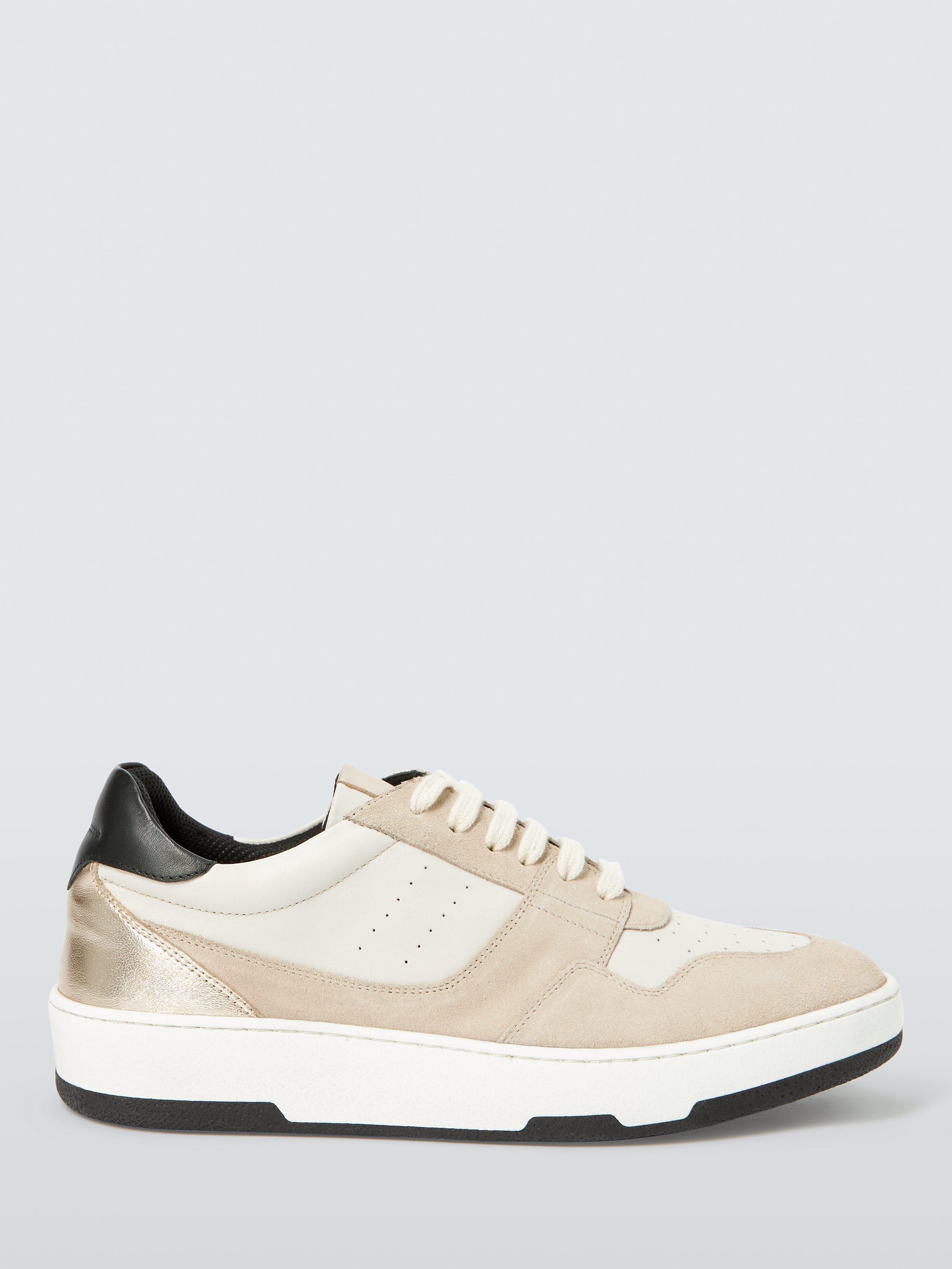 AND/OR Eave Leather Lace Up Trainers, Off White/Metallic