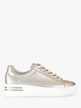 Gabor Wide Fit Keystone Stripe Detail Flatform Trainers, Gold