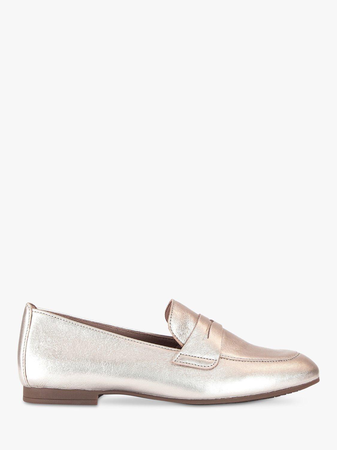 Gabor Viva Leather Loafers, Gold