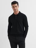 Reiss Trafford Knitted Wool Long Sleeve Polo Top