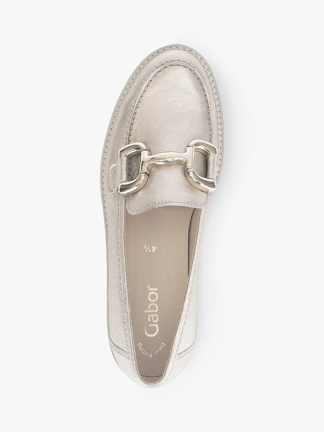 Product image 2 of 4, which shows Gabor Donna Leather Loafers, Puder, 5
