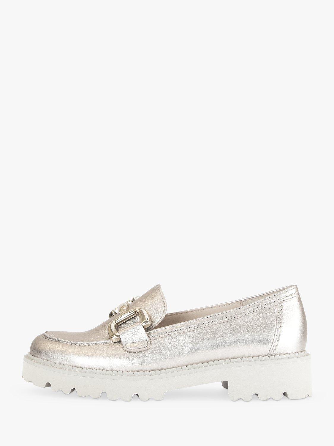 Product image 3 of 4, which shows Gabor Donna Leather Loafers, Puder, 5