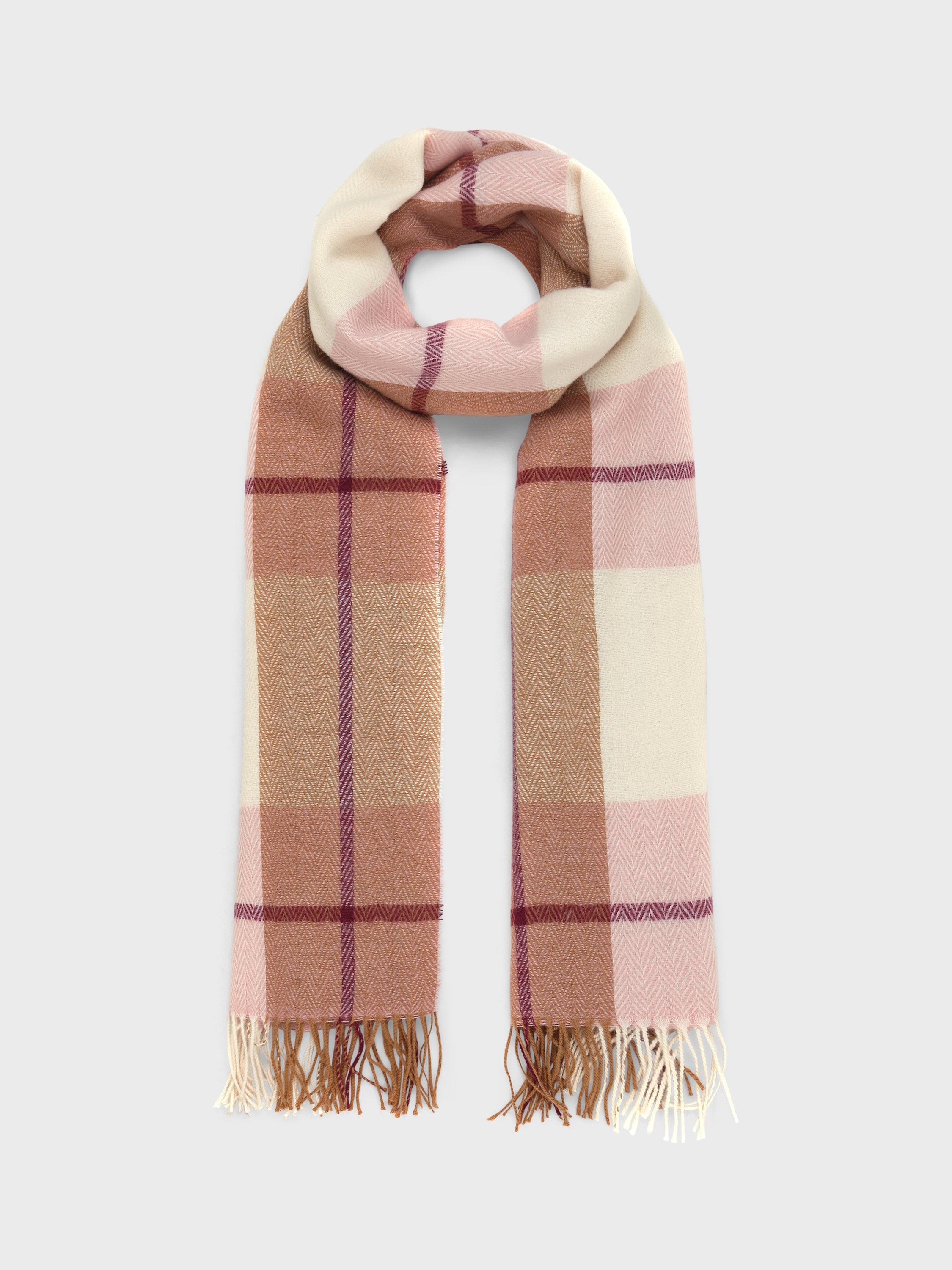 Hobbs Yasmina Wool Blend Check Scarf, Camel/Multi