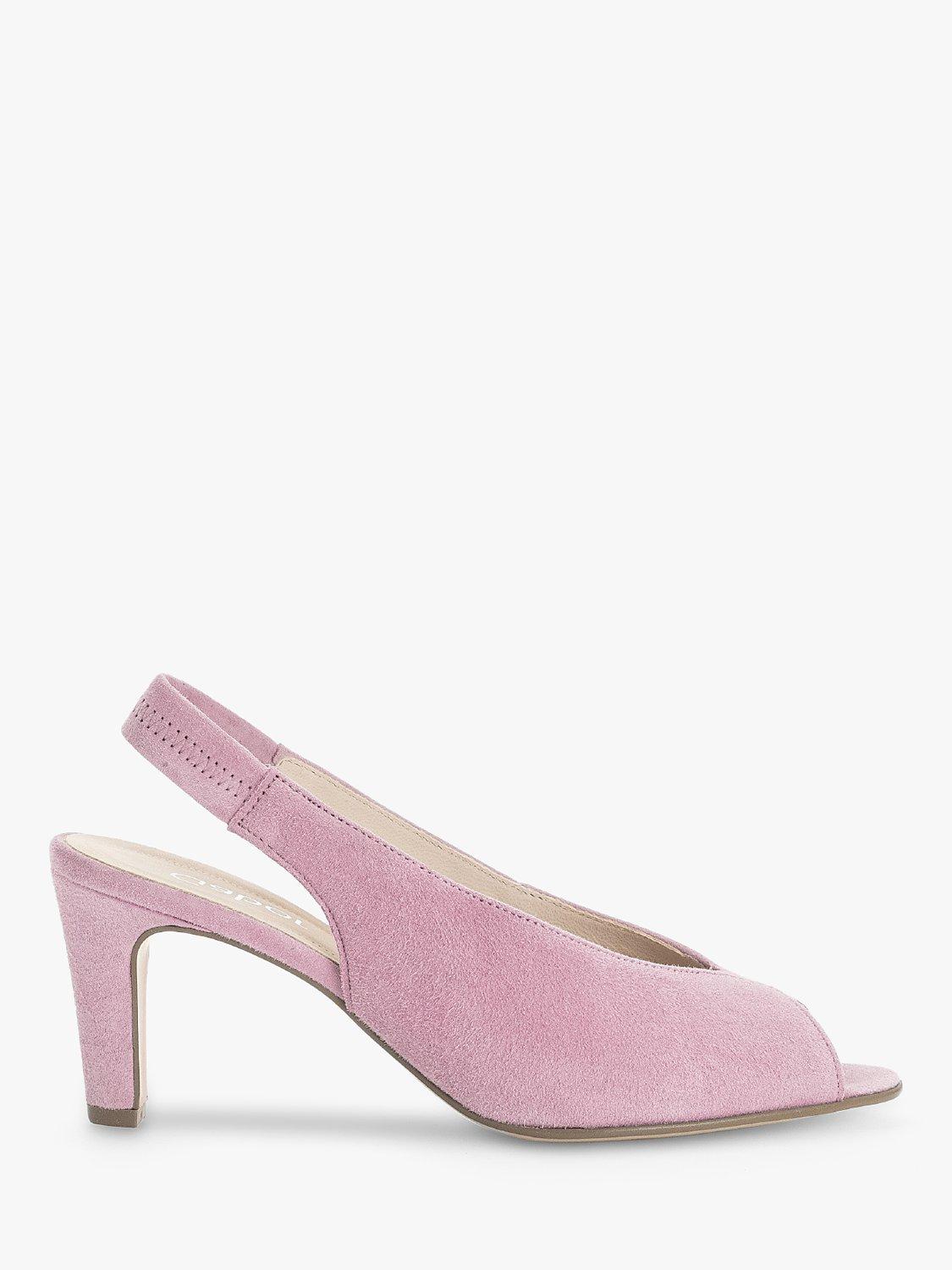 Gabor Eternity Suede Peep Toe Court Shoes Pink