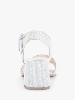 Gabor Kooky Open Toe Heeled Sandals, Silver - view 2, Silver