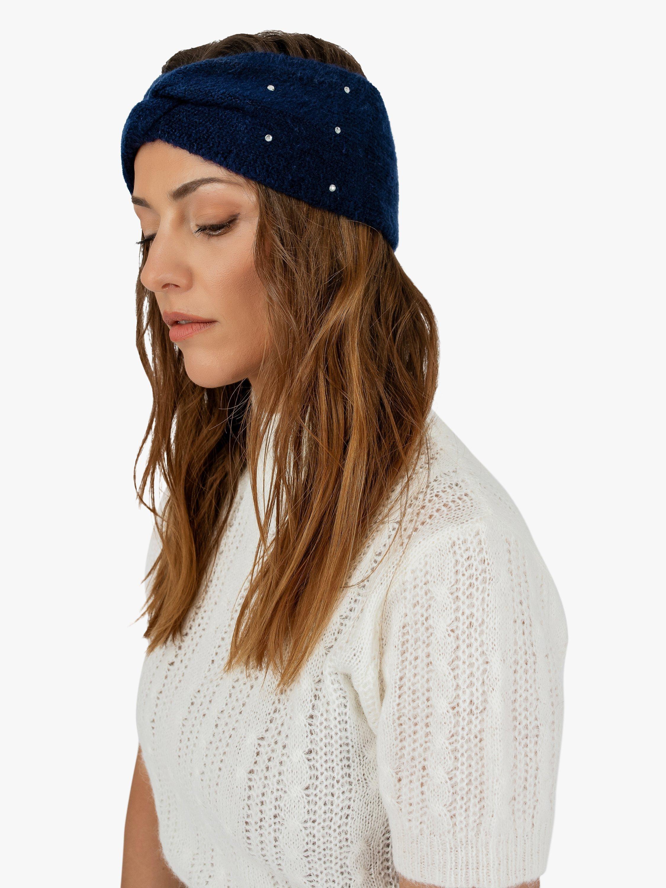 Bloom & Bay Selene Diamante Twist Headband, Navy, One Size