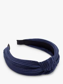 Bloom & Bay Lantic Knot Detail Pleated Headband, Navy