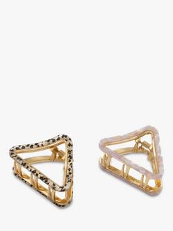 Bloom & Bay Viola Triangular Hair Claws, Pack of 2, Cream/Multi