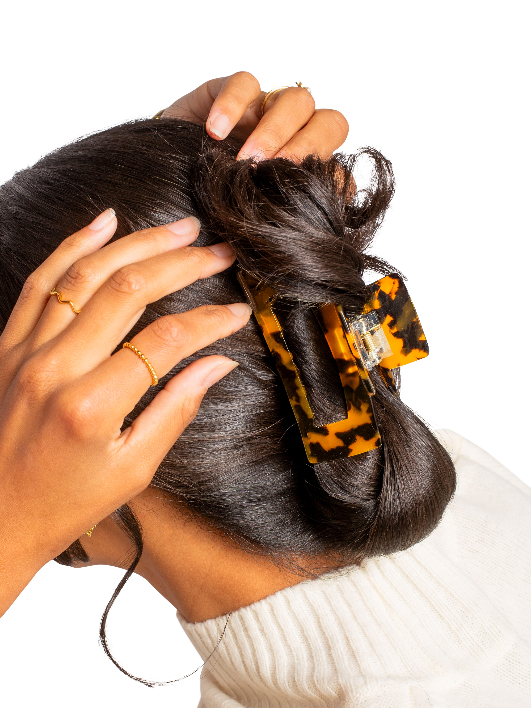 Product image 3 of 4, which shows Bloom & Bay Dahlia Hair Claw, Tortoishell, One Size