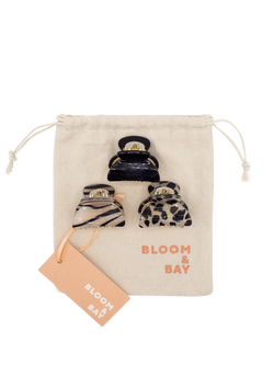 Bloom & Bay Gaia Mini Hair Claw Clip Set, Pack of 3, Black/Multi - view 2, Black/Multi