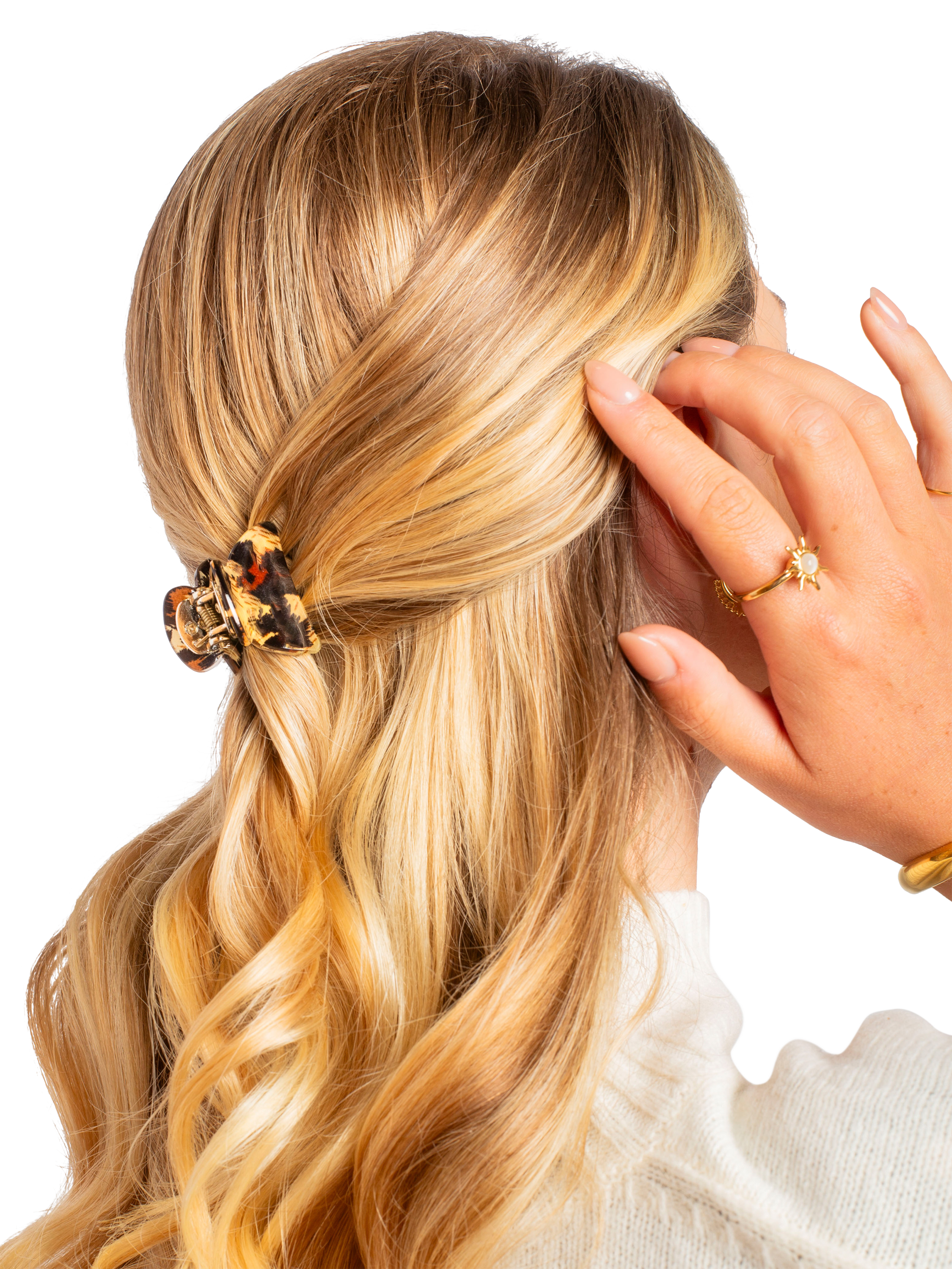 Product image 3 of 4, which shows Bloom & Bay Gaia Mini Hair Claw Clip Set, Pack of 3, Black/Multi