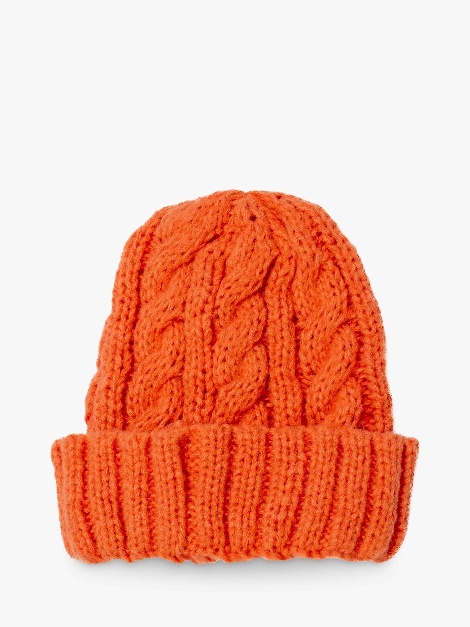 Product image 1 of 3, which shows Bloom & Bay Gylly Cable Knit Beanie, Orange, One Size