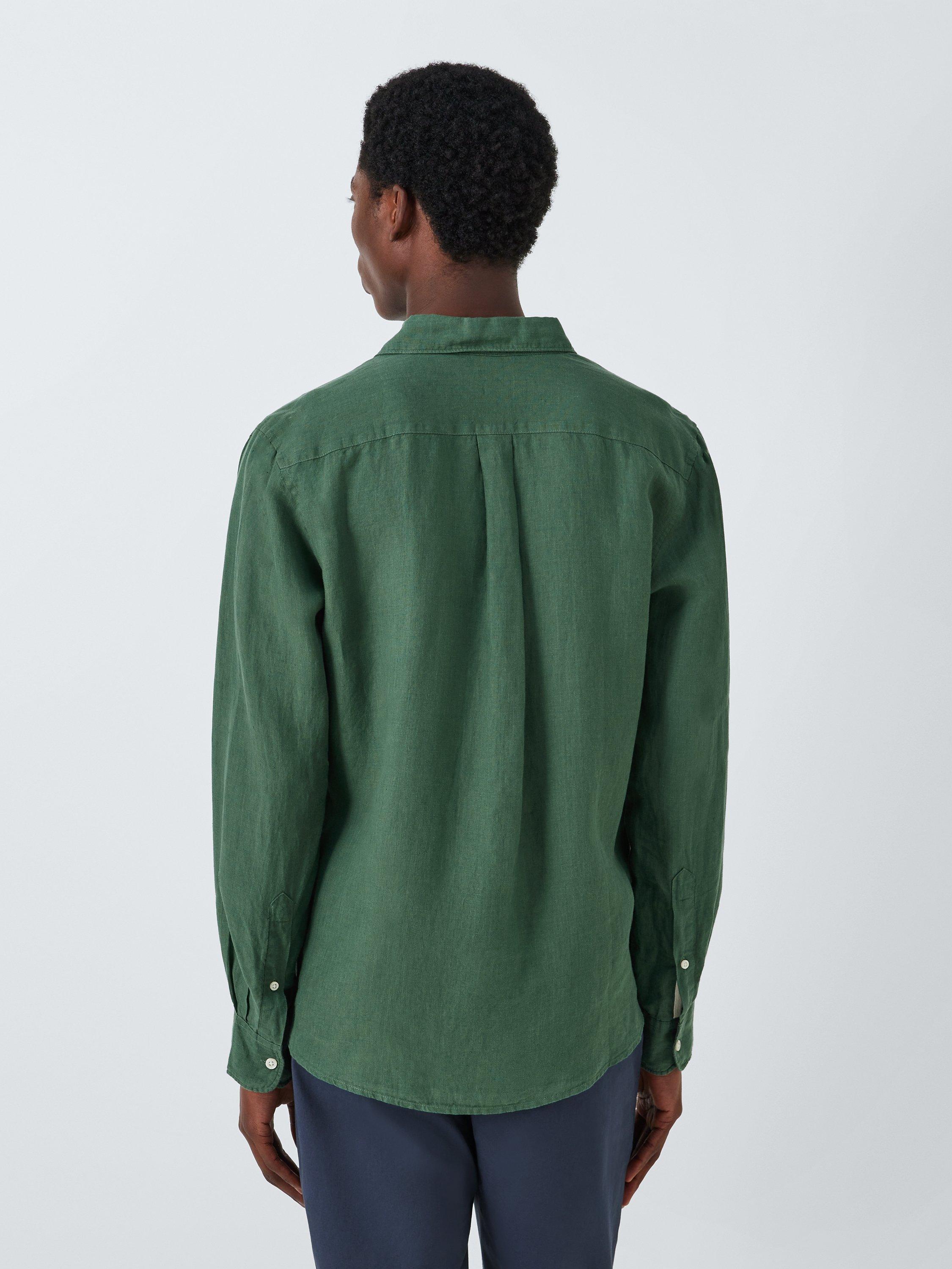 Product image 2 of 6, which shows John Lewis Regular Fit Linen Shirt, New Green, XL