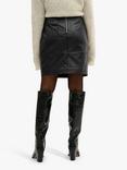 MY ESSENTIAL WARDROBE A Line Leather Skirt, Black