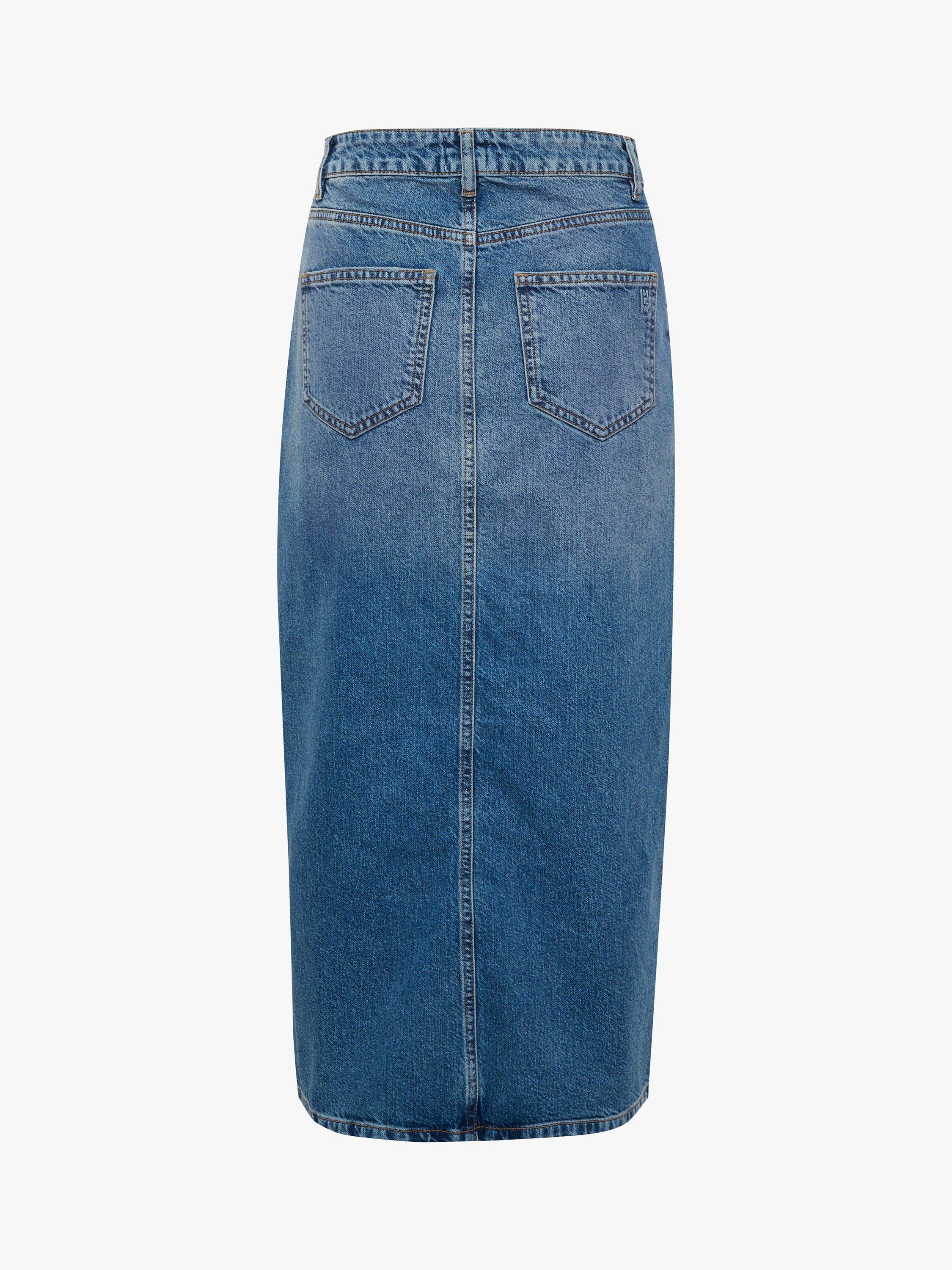Product image 4 of 4, which shows MY ESSENTIAL WARDROBE Louis Crossover Waist Denim Skirt, Medium Blue Retro, 8