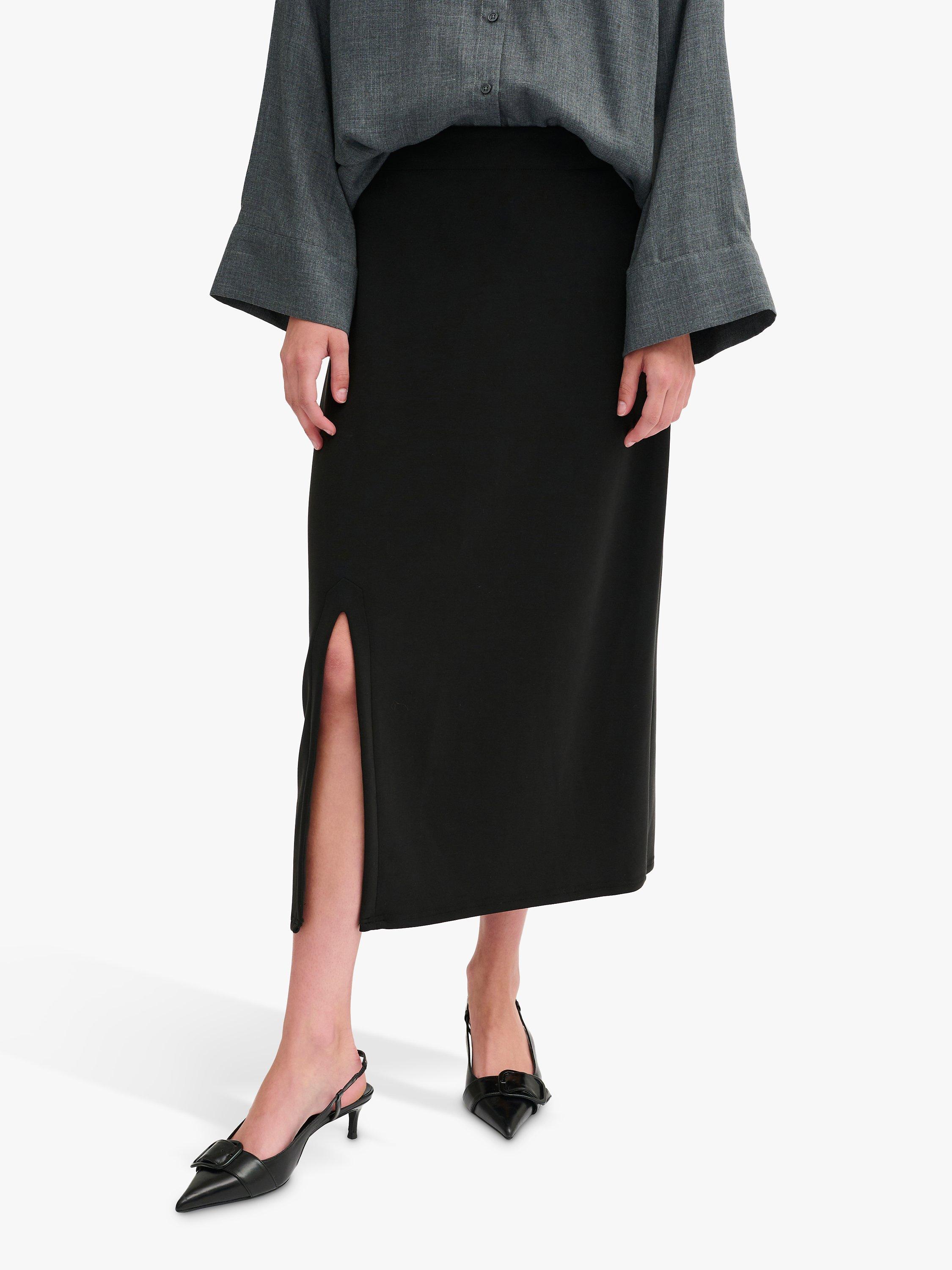 MY ESSENTIAL WARDROBE Elle High Waisted Midi Skirt Black