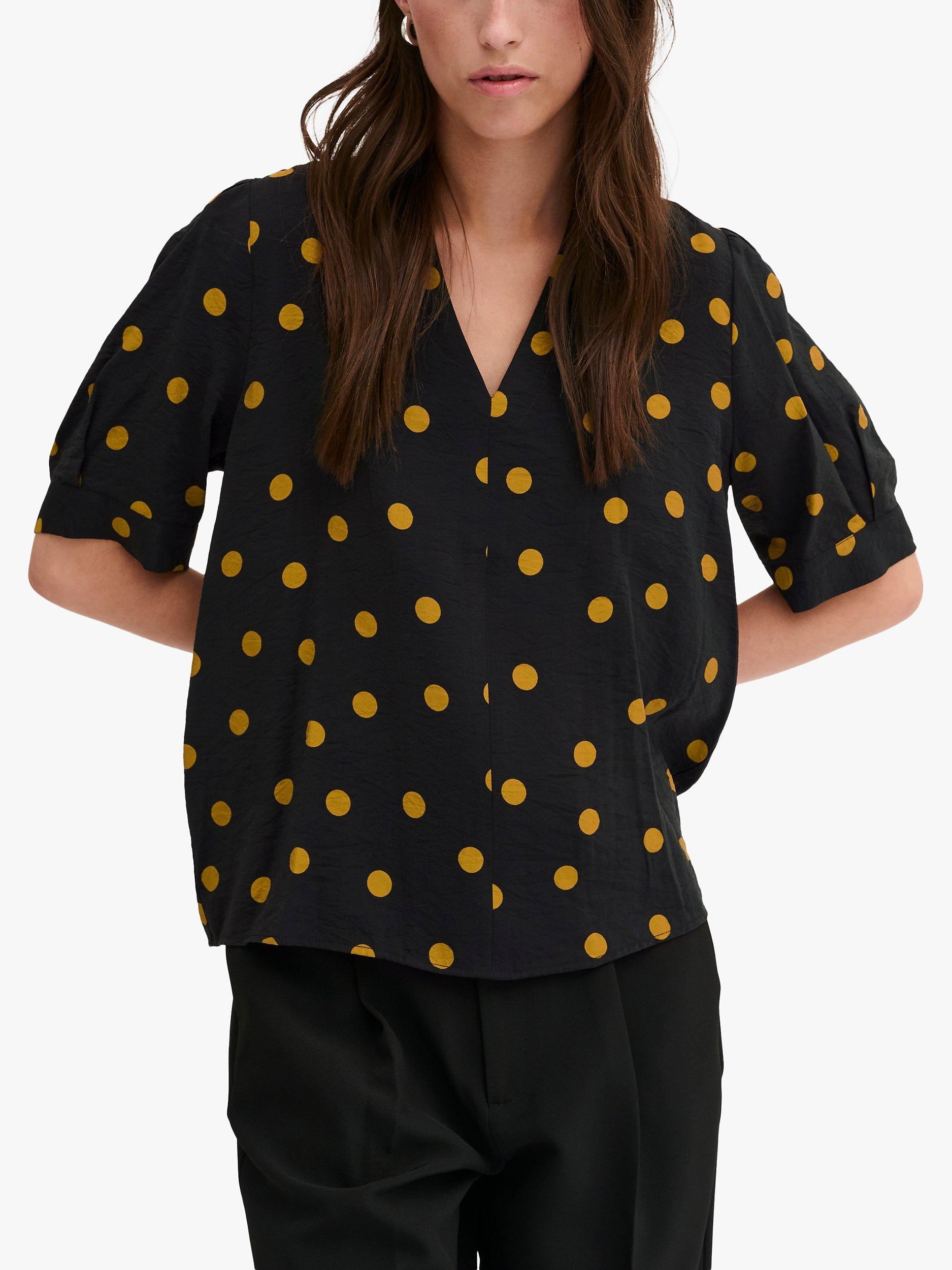 MY ESSENTIAL WARDROBE Costa Spot Blouse, Black