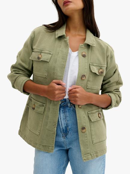 MY ESSENTIAL WARDROBE Army Jacket, Dusty Olive Wash, Dusty Olive Wash