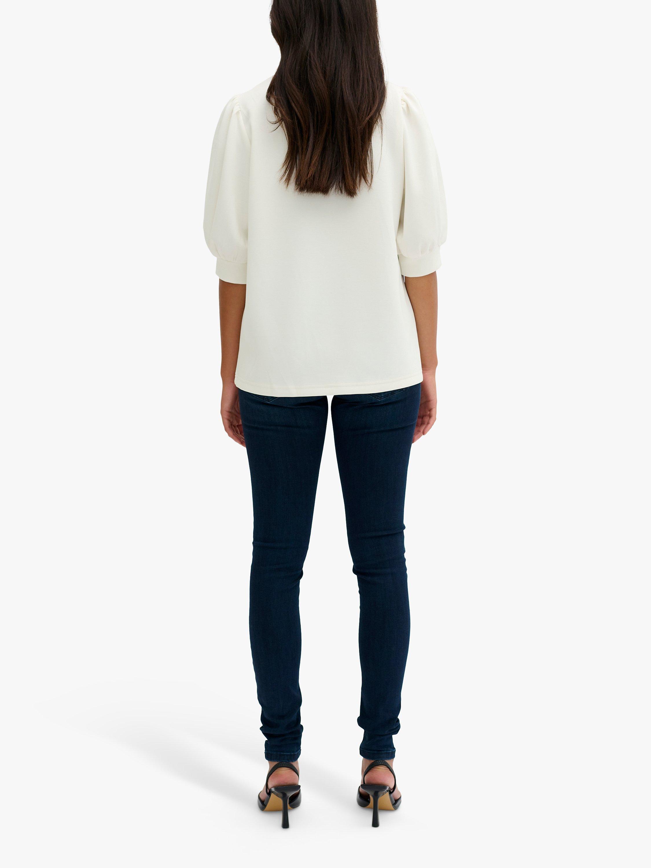 White puff sleeve turtleneck hotsell