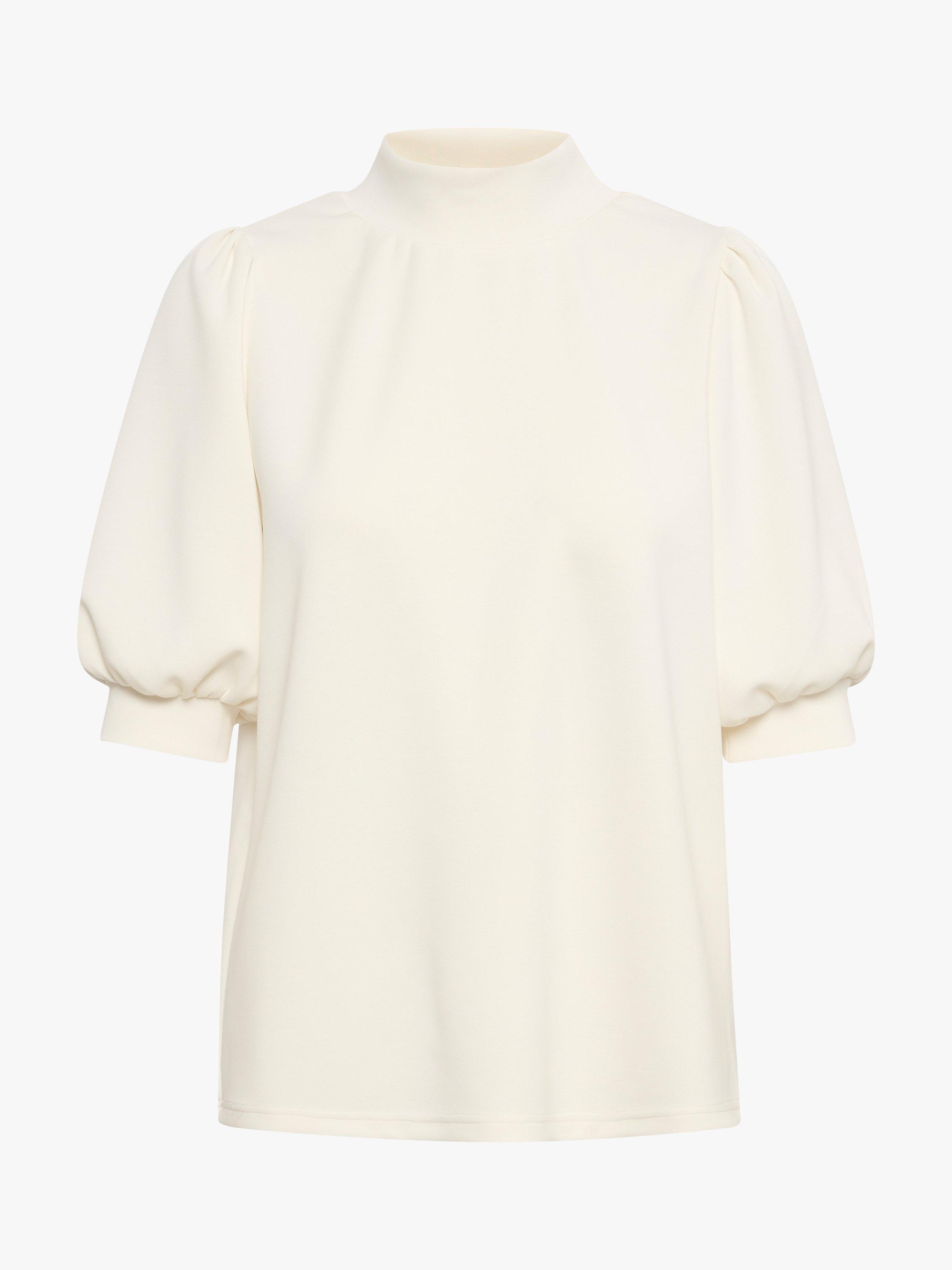 MY ESSENTIAL WARDROBE Puff Sleeve Turtleneck Top Snow White